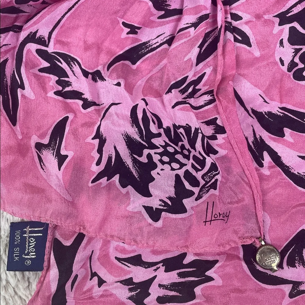 Honey Rectangular Silk Scarf - Picture 2 of 7